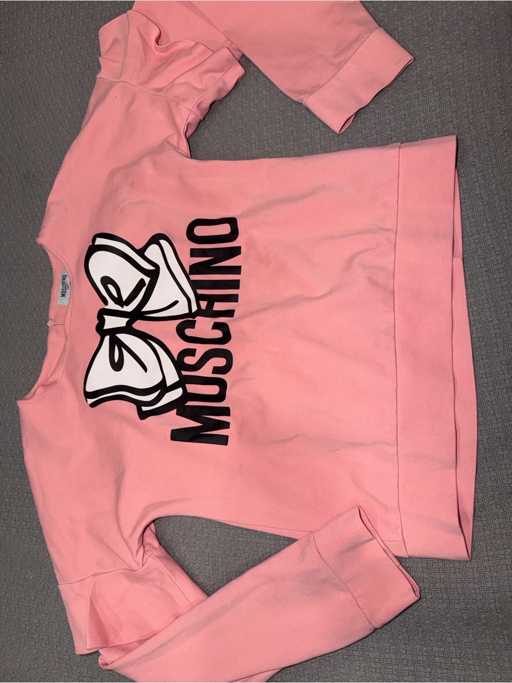 Moschino Pink Logo Sweatshirt with Bow Graphic